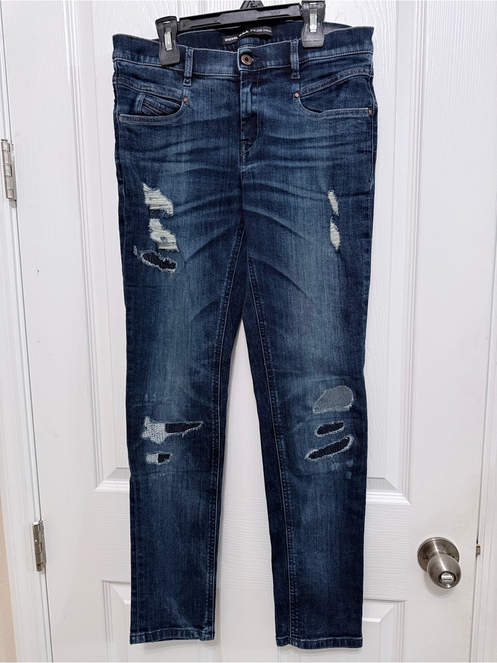 Diesel Industry F/W 2016 Distressed Slim Straight Jeans Size 27